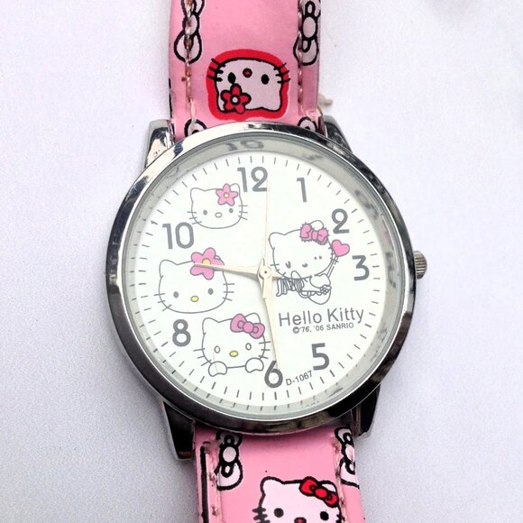 Hello Kitty Wrist Watch  by Sanrio  w Pink + Black Ms. Hello Kitty Everywhere - Picture 3 of 14